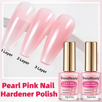 2PCS Natural Pink Nail Hardener Quick-Drying Nail Strengthener
