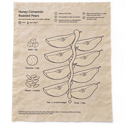24pcs Recipe‐Printed Baking Paper Convenient Home Oven Cooking Sheet