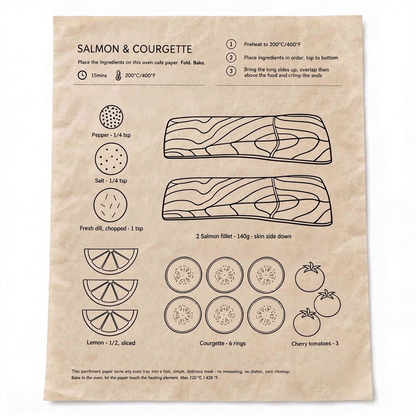 24pcs Recipe‐Printed Baking Paper Convenient Home Oven Cooking Sheet