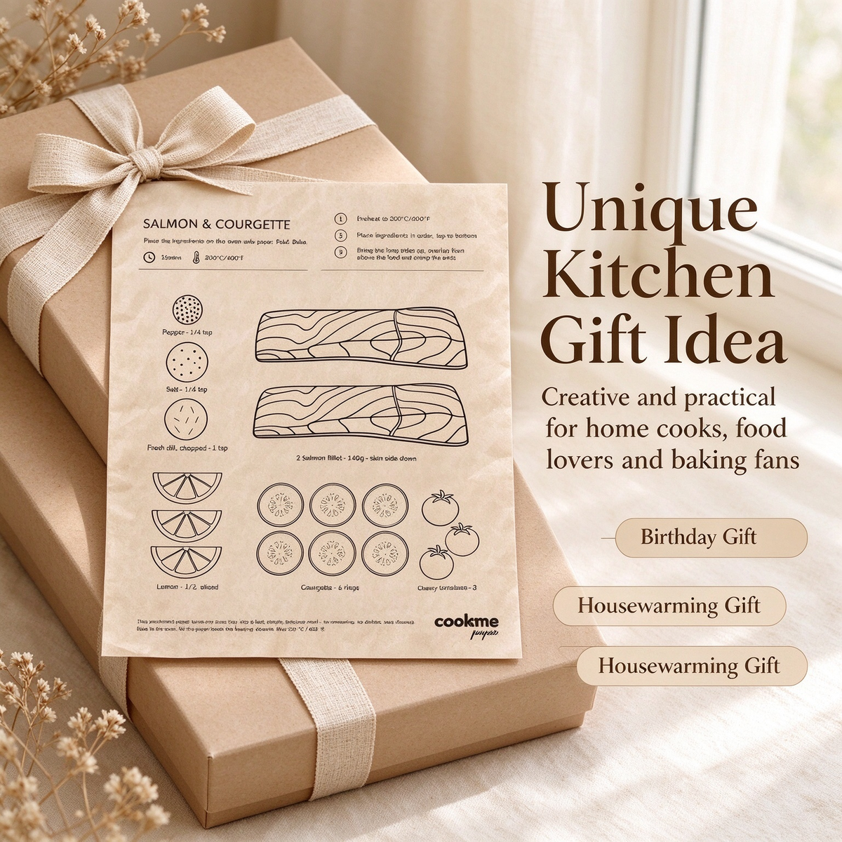 24pcs Recipe‐Printed Baking Paper Convenient Home Oven Cooking Sheet