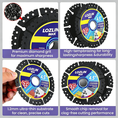 3 Pack 4.5" Diamond Multi-Purpose Saw Blade 115mm