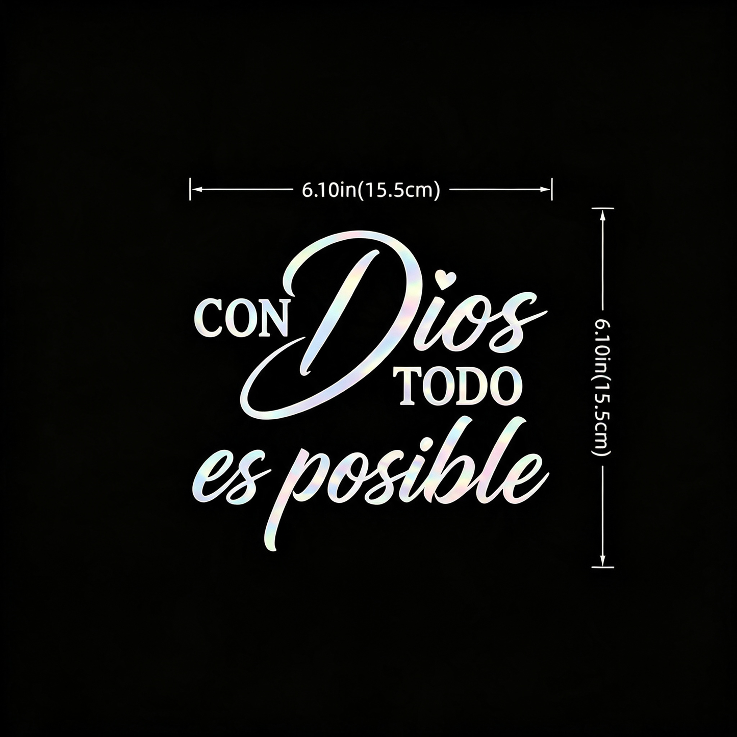 5PCS Con Dios Todo Es Posible Spanish Inspirational Faith Decal Cute Durable Vinyl Sticker