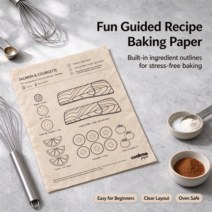 24pcs Recipe‐Printed Baking Paper Convenient Home Oven Cooking Sheet