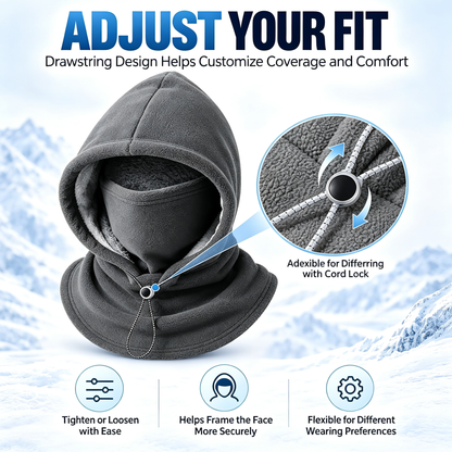 Fleece Balaclava Hood, One‑Piece Winter Full Head Face Neck Cover