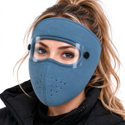 Winter Face Mask with Detachable Goggles, Windproof Thermal