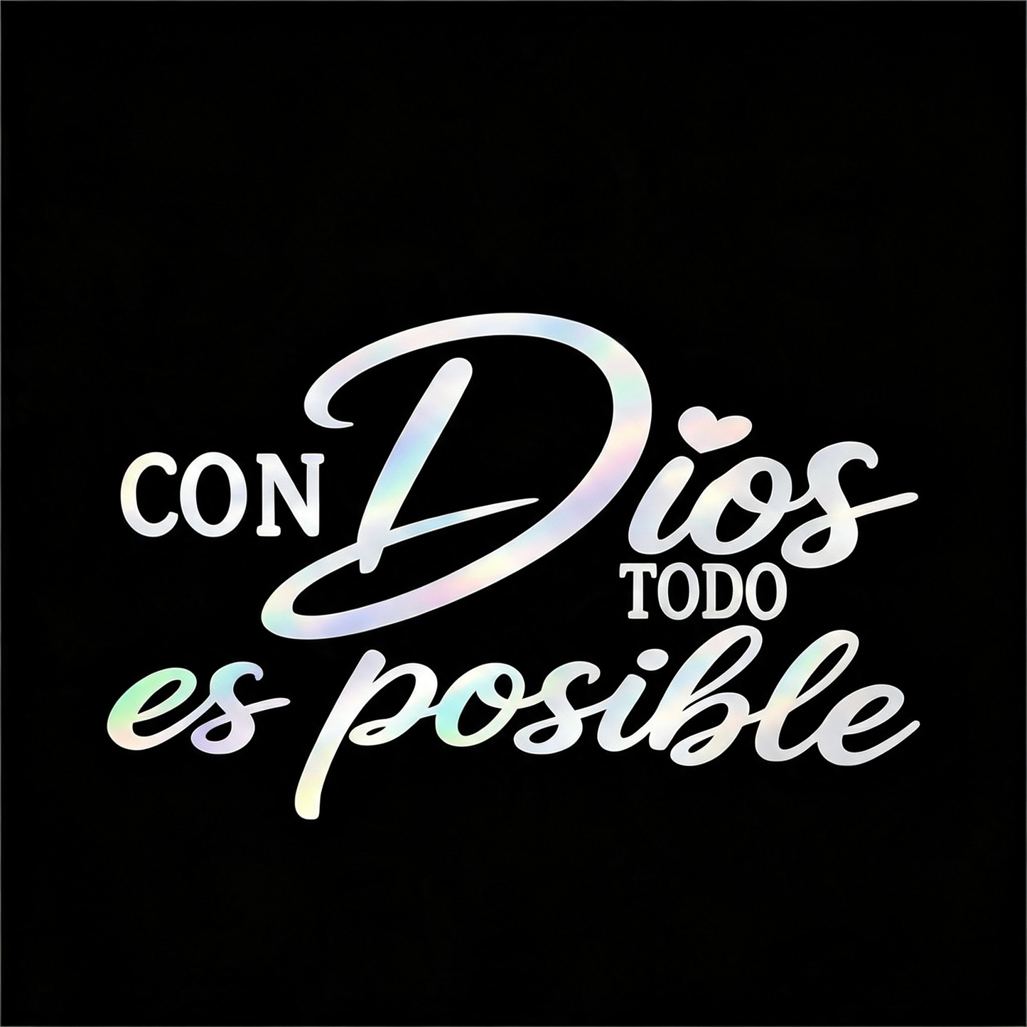 5PCS Con Dios Todo Es Posible Spanish Inspirational Faith Decal Cute Durable Vinyl Sticker