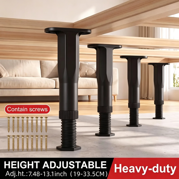 4Pcs Heavy-duty Adjustable Bed Support Legs Furniture Feet