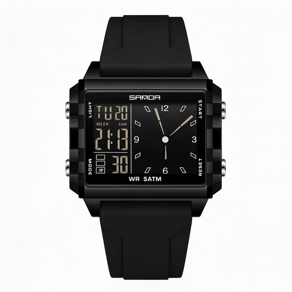 Unisex Analog-Digital Fashion Watch, Waterproof Luminous Multi-Function