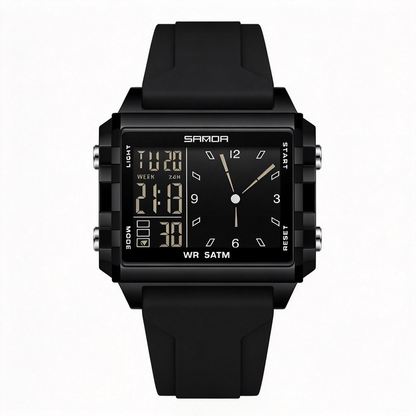 Unisex Analog-Digital Fashion Watch, Waterproof Luminous Multi-Function