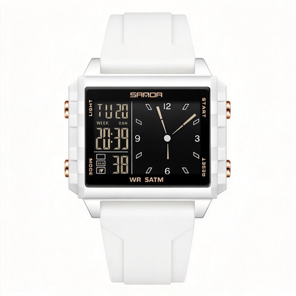 Unisex Analog-Digital Fashion Watch, Waterproof Luminous Multi-Function