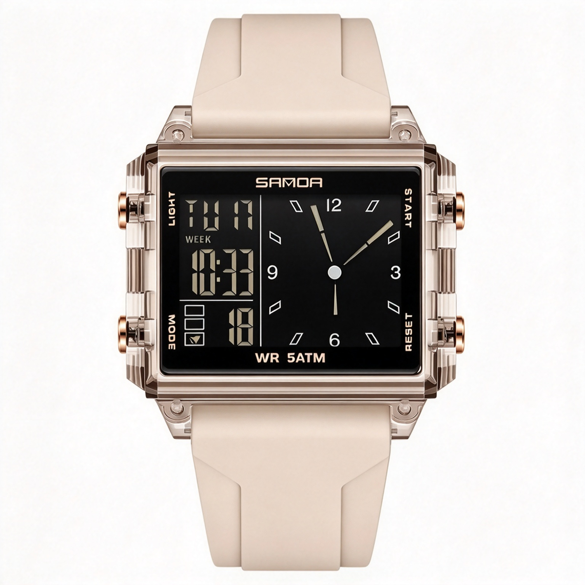 Unisex Analog-Digital Fashion Watch, Waterproof Luminous Multi-Function