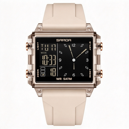Unisex Analog-Digital Fashion Watch, Waterproof Luminous Multi-Function