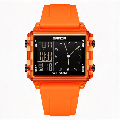 Unisex Analog-Digital Fashion Watch, Waterproof Luminous Multi-Function