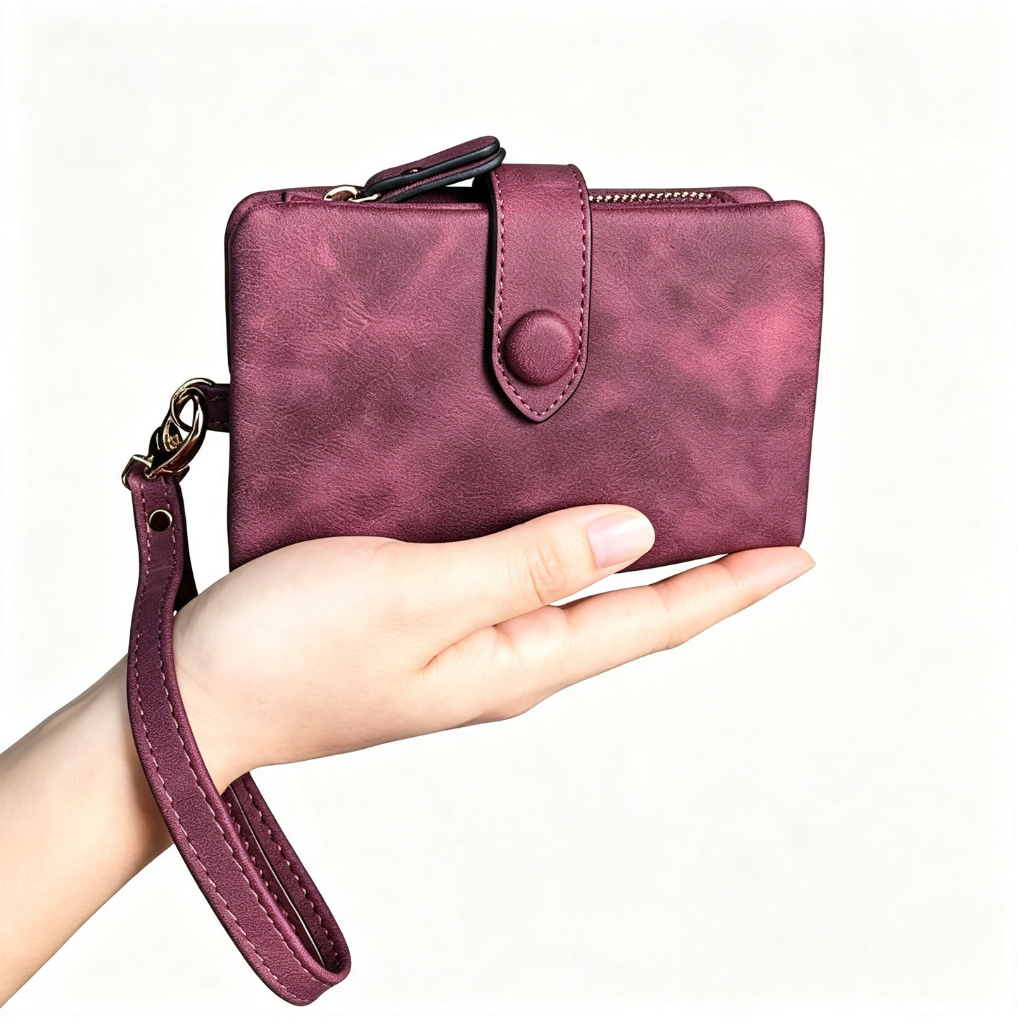 Women's RFID Slim Card Holder Wallet | Thin Bifold Multi Card Case with Zipper