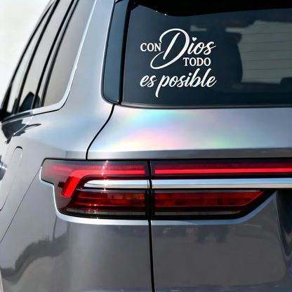 5PCS Con Dios Todo Es Posible Spanish Inspirational Faith Decal Cute Durable Vinyl Sticker