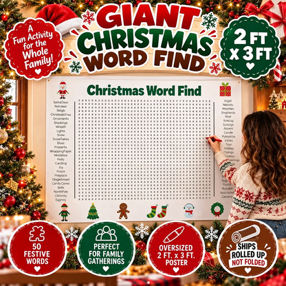Glossy Print Thanksgiving Word Search Jumbo Poster, 36x24''