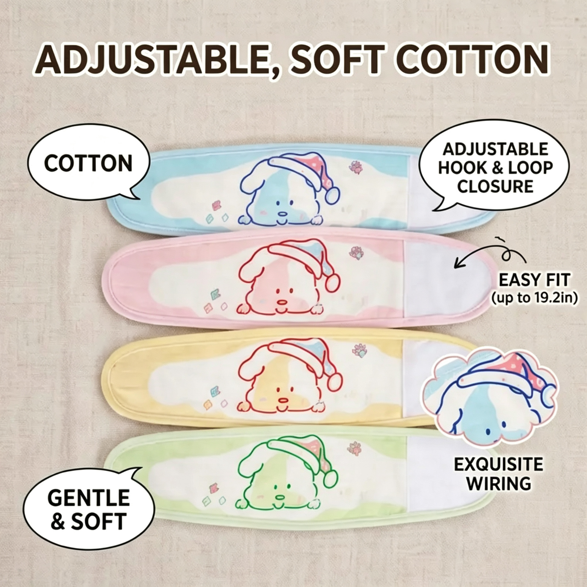 4 Pack Baby Belly Button Bands – Soft Cotton Umbilical Cord Wraps