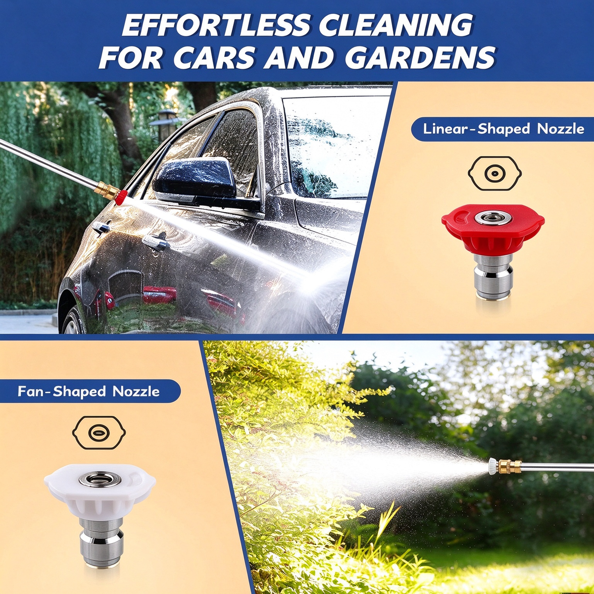 Upgraded Jet Nozzle Power Washer for Garden Hose