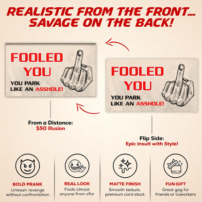 50 Pack You Park Like An A-hole Bad Parking Prank Cards Funny