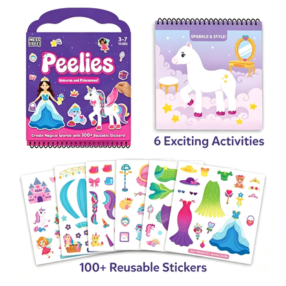 DIY Scrapbooking Kit Reusable 100+ Sticker Activity Book Mess-Free