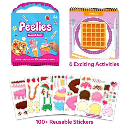 DIY Scrapbooking Kit Reusable 100+ Sticker Activity Book Mess-Free