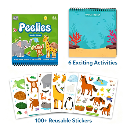 DIY Scrapbooking Kit Reusable 100+ Sticker Activity Book Mess-Free