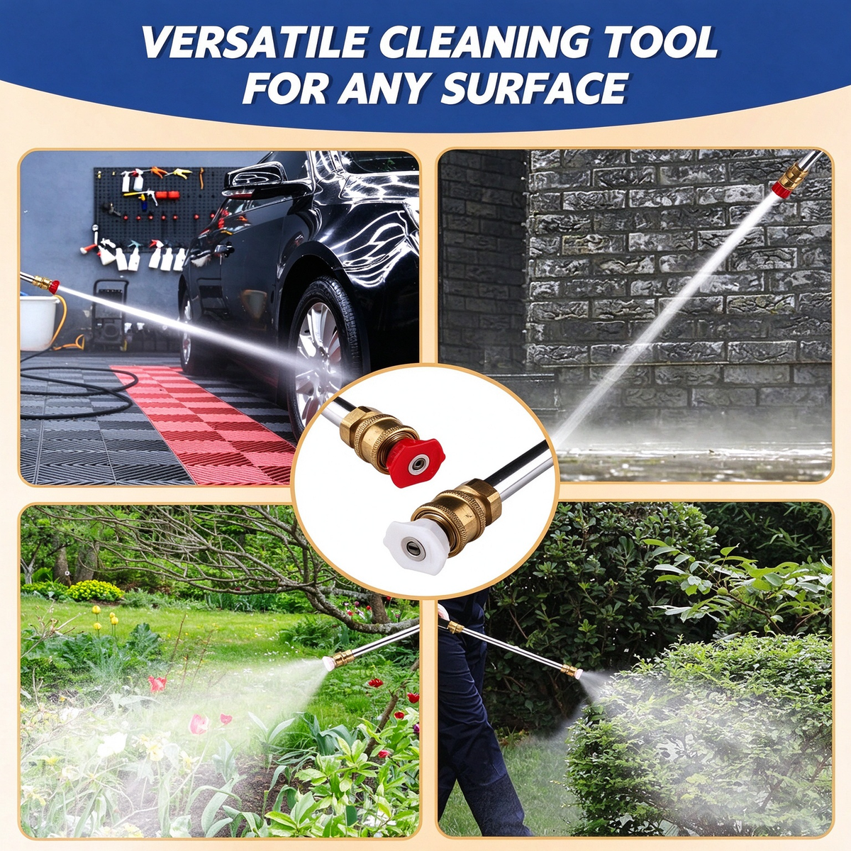 Upgraded Jet Nozzle Power Washer for Garden Hose