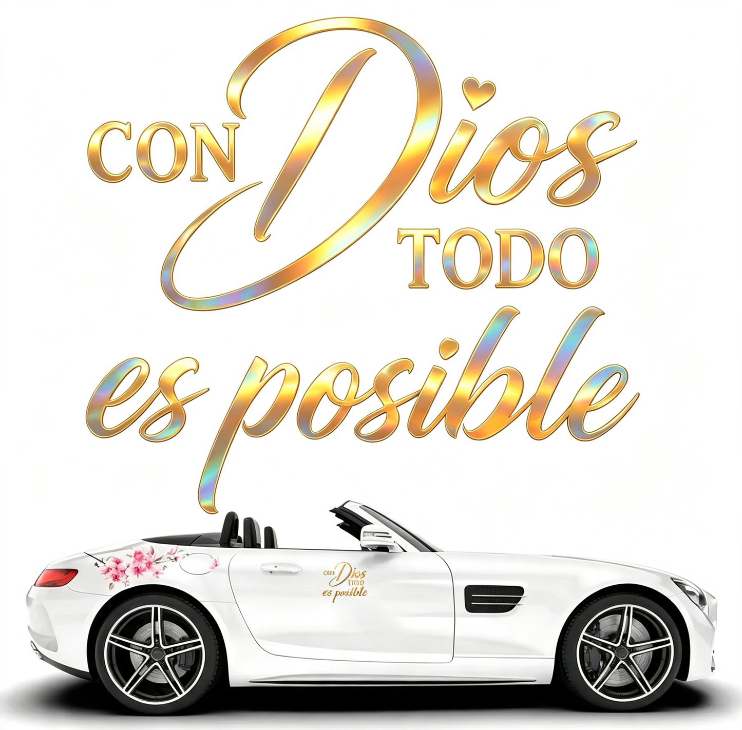 5PCS Con Dios Todo Es Posible Spanish Inspirational Faith Decal Cute Durable Vinyl Sticker