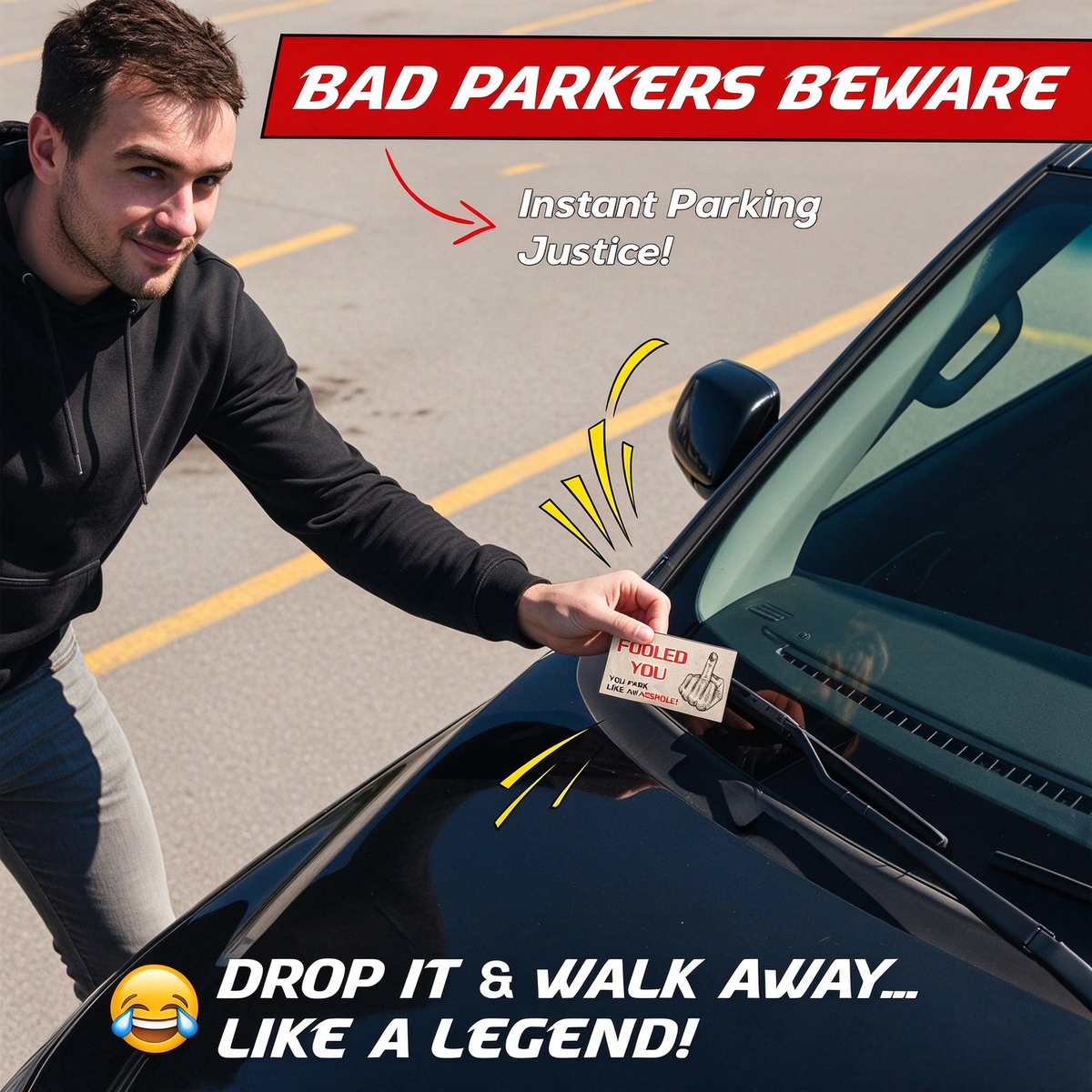 50 Pack You Park Like An A-hole Bad Parking Prank Cards Funny