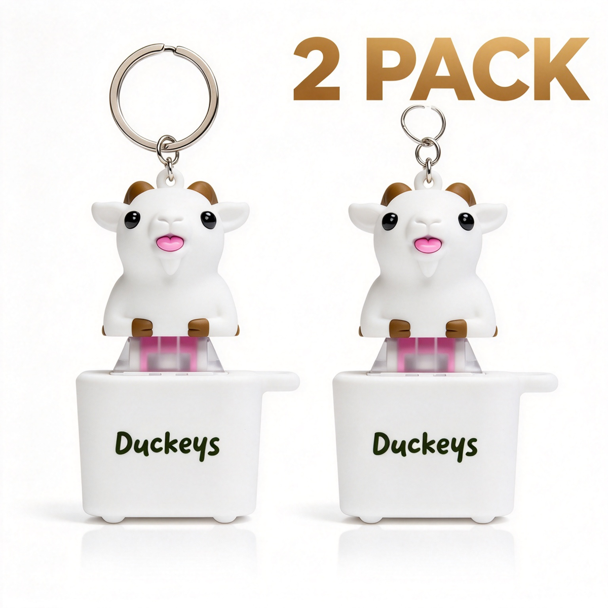 2Pack Seagull MINE! Button Keychain with Real Sound Effect and LED Light