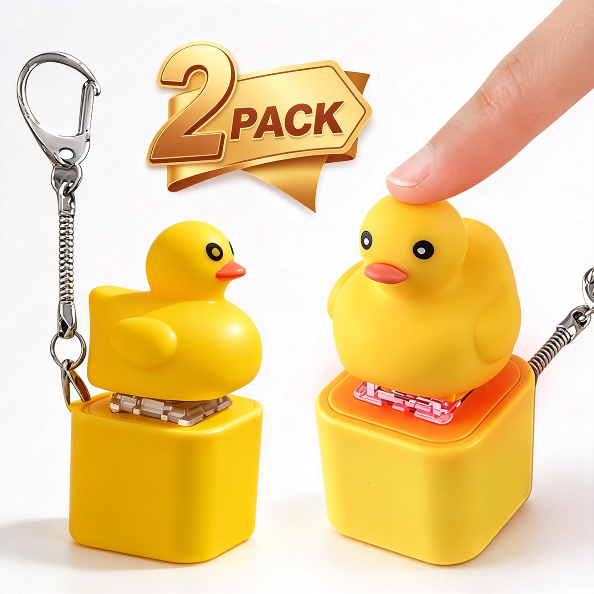2Pack Seagull MINE! Button Keychain with Real Sound Effect and LED Light