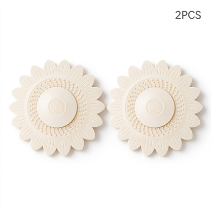 2Pcs Sunflower Silicone Drain Cover Hair Catcher and Odor Stopper