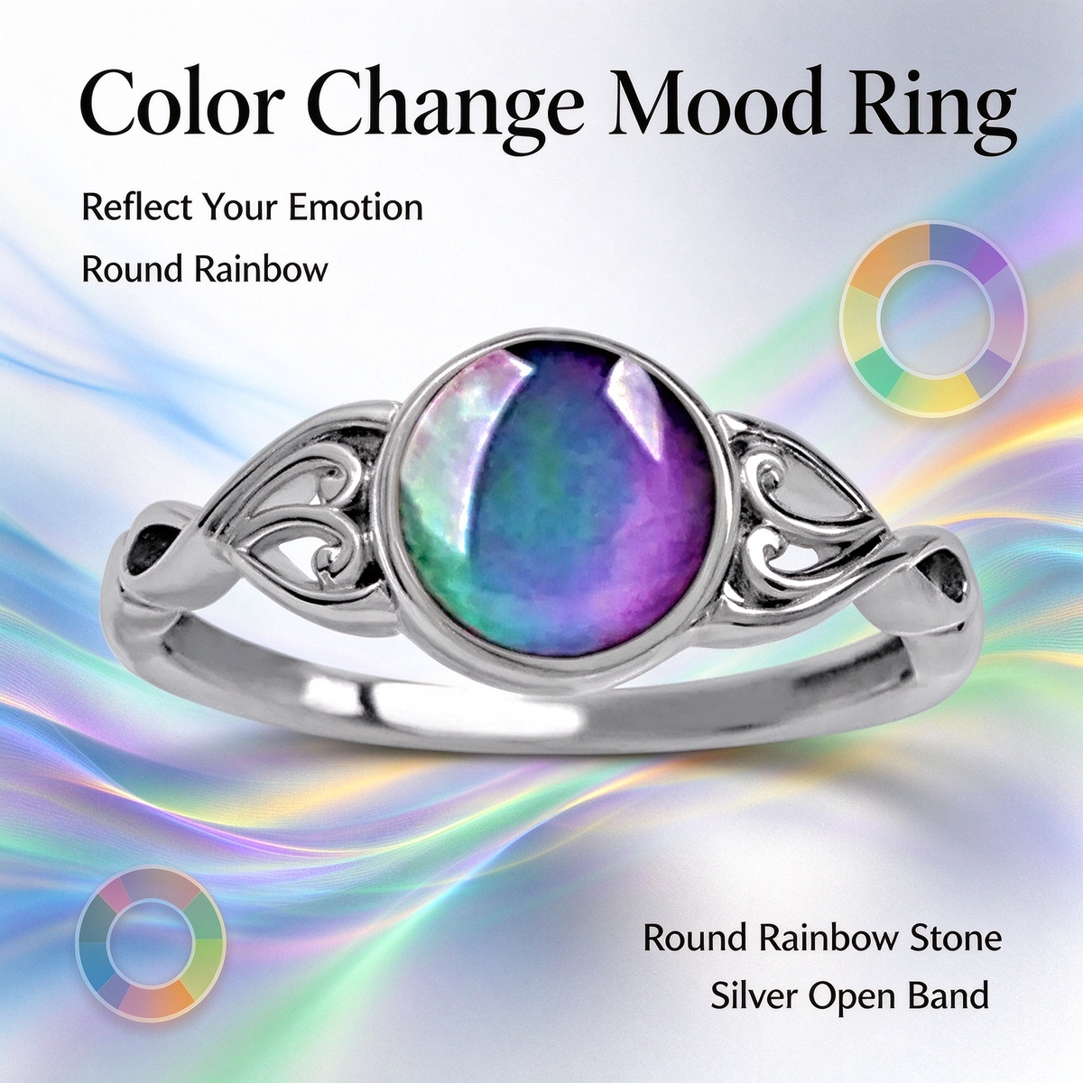 Stylish and Creative Sweet-Style Color-Changing Mood Stone Ring