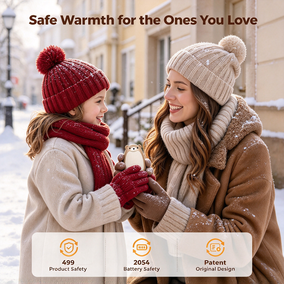 Hand Warmers Rechargeable - Cute Bear Design, 2 Pack Magnetic Hot Hands