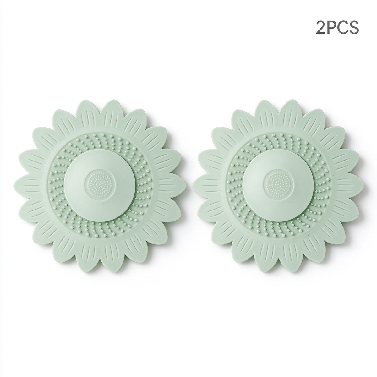 2Pcs Sunflower Silicone Drain Cover Hair Catcher and Odor Stopper