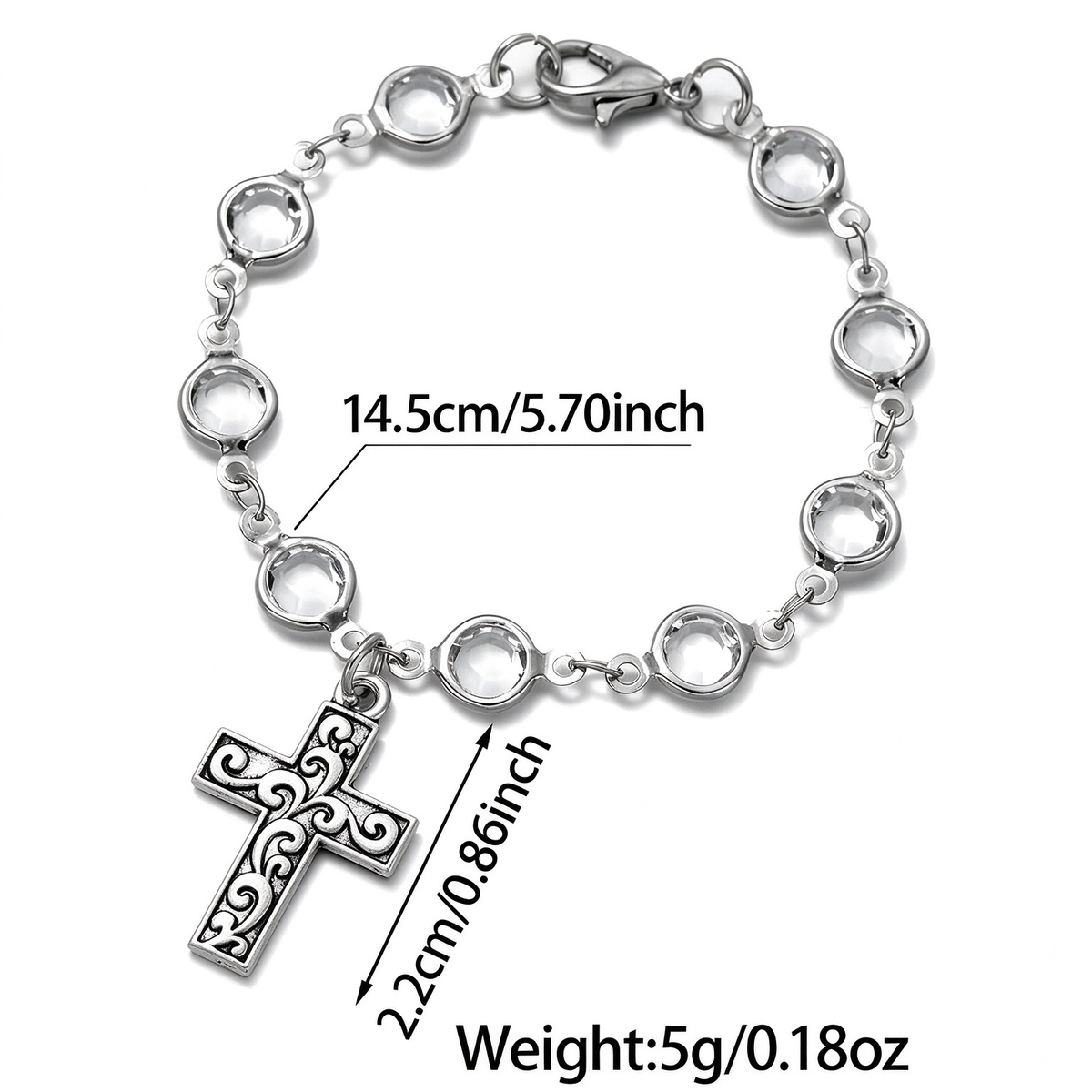 Faith-Inspired Crystal Cross Car Steering Wheel Charm