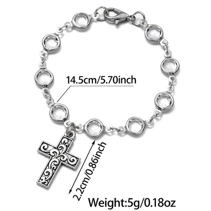 Faith-Inspired Crystal Cross Car Steering Wheel Charm