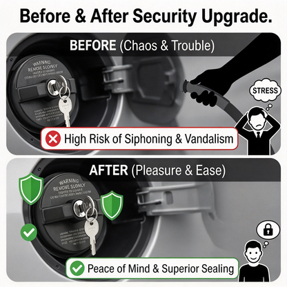 Key-Operated Anti-Theft Lock Metal Locking Gas Cap - Universal Fit
