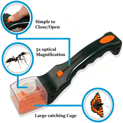 Quick Catch-Observe-Release 5X Magnifying Glass Quick-Release Bug Catcher Tool