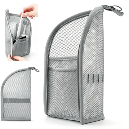Standing Travel Toiletry Bag, Portable Mesh Cosmetic Organizer