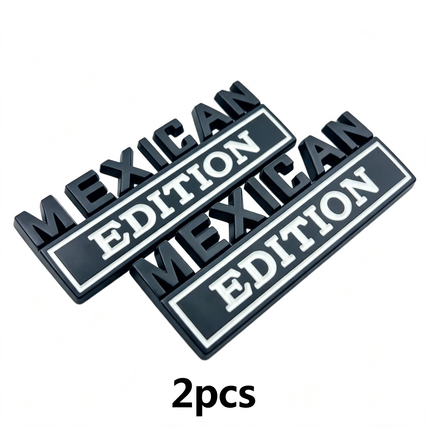 2Pcs Mexican Edition Emblem for Car, 3D Car Letters Metal Material Sticker