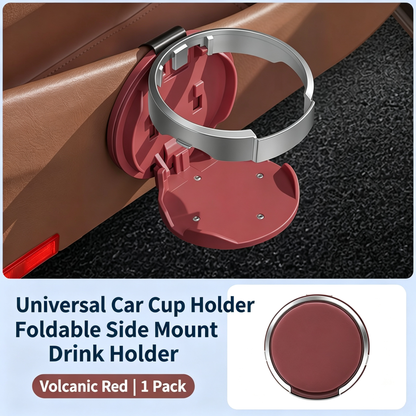 Universal Foldable Car Cup Holder with Hook, Space-Saving Vehicle Drink Holder