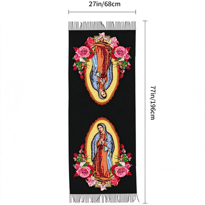 Virgen de Guadalupe Virgin Mary Prayer Shawls Tassel Wraps Cashmere