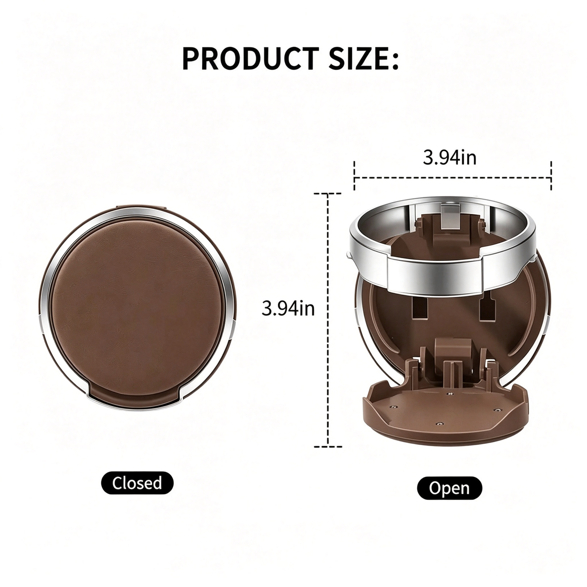 Universal Foldable Car Cup Holder with Hook, Space-Saving Vehicle Drink Holder