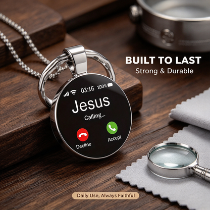 2Pcs Jesus Calling Keychain, Christian Key Ring Gift