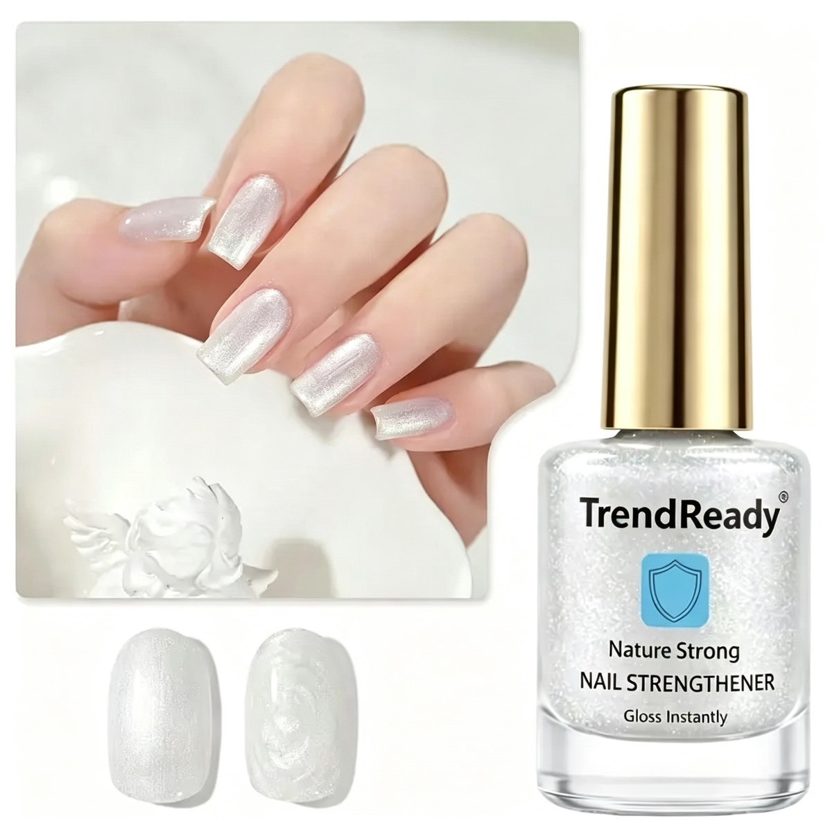 2PCS Pearly Silver Shimmer Liquid Nail Enhancer Coating Quick-drying