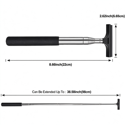 2PCS Black Retractable Car Rearview Mirror Wiper Long Handle Portable