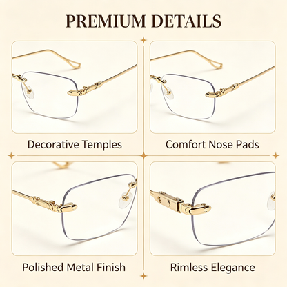 Unisex Frameless Plain Glasses, Casual Style for Daily Wear