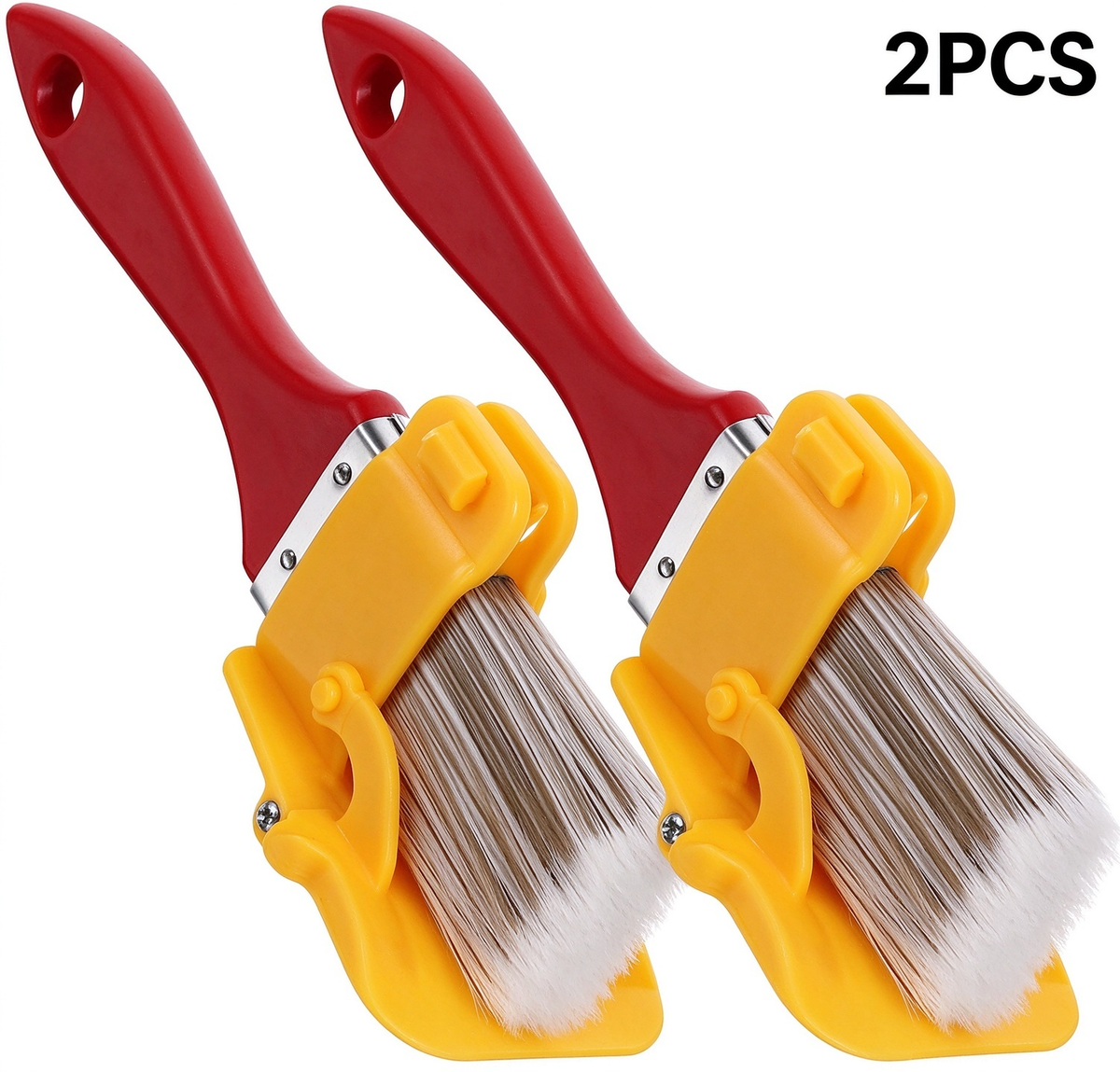 2pcs Paint Brush with Paint Shield, Handheld Wall & Ceiling Painting Tool
