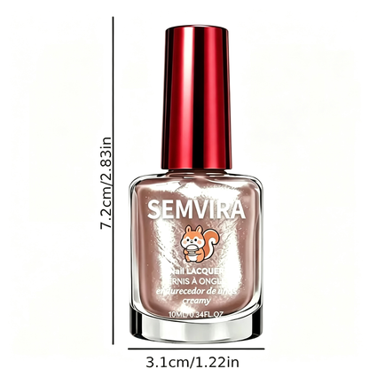 2PCS Milky Pearl White Nail Polish – Luxury Nude Chrome Finish Quick Dry